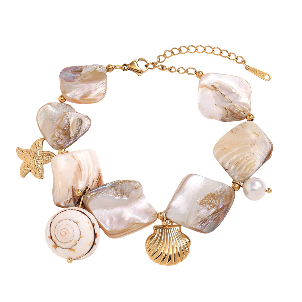 18cm shell ocean style stainless steel bracelet  