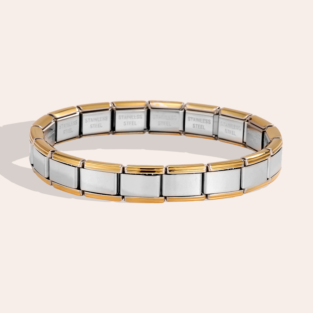 Golden adjustable modular charms stainless steel bracelet    