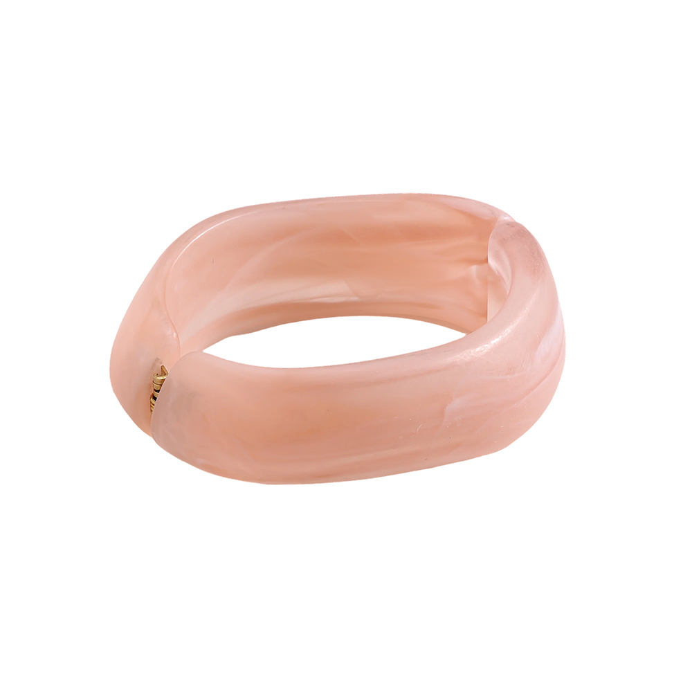 Stainless steel bangle Adjustable oval resin