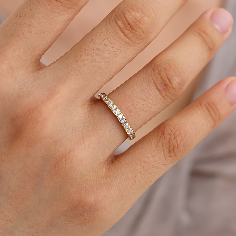 Just Simple Diamond Stainless Steel Ring    