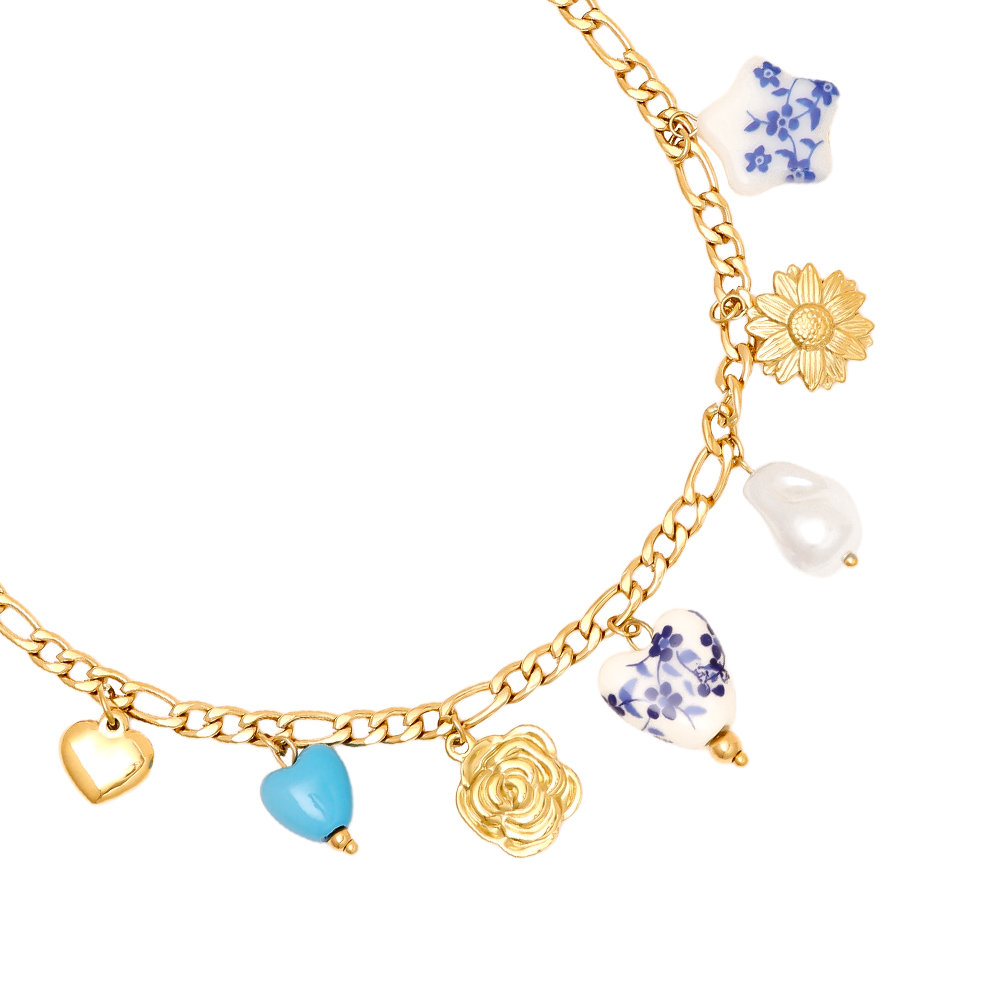 41cm Fancy Charms stainless steel necklace     