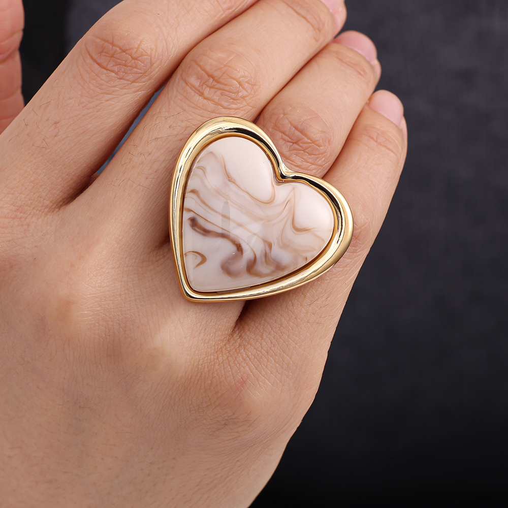 Big Size Heart stainless steel ring    