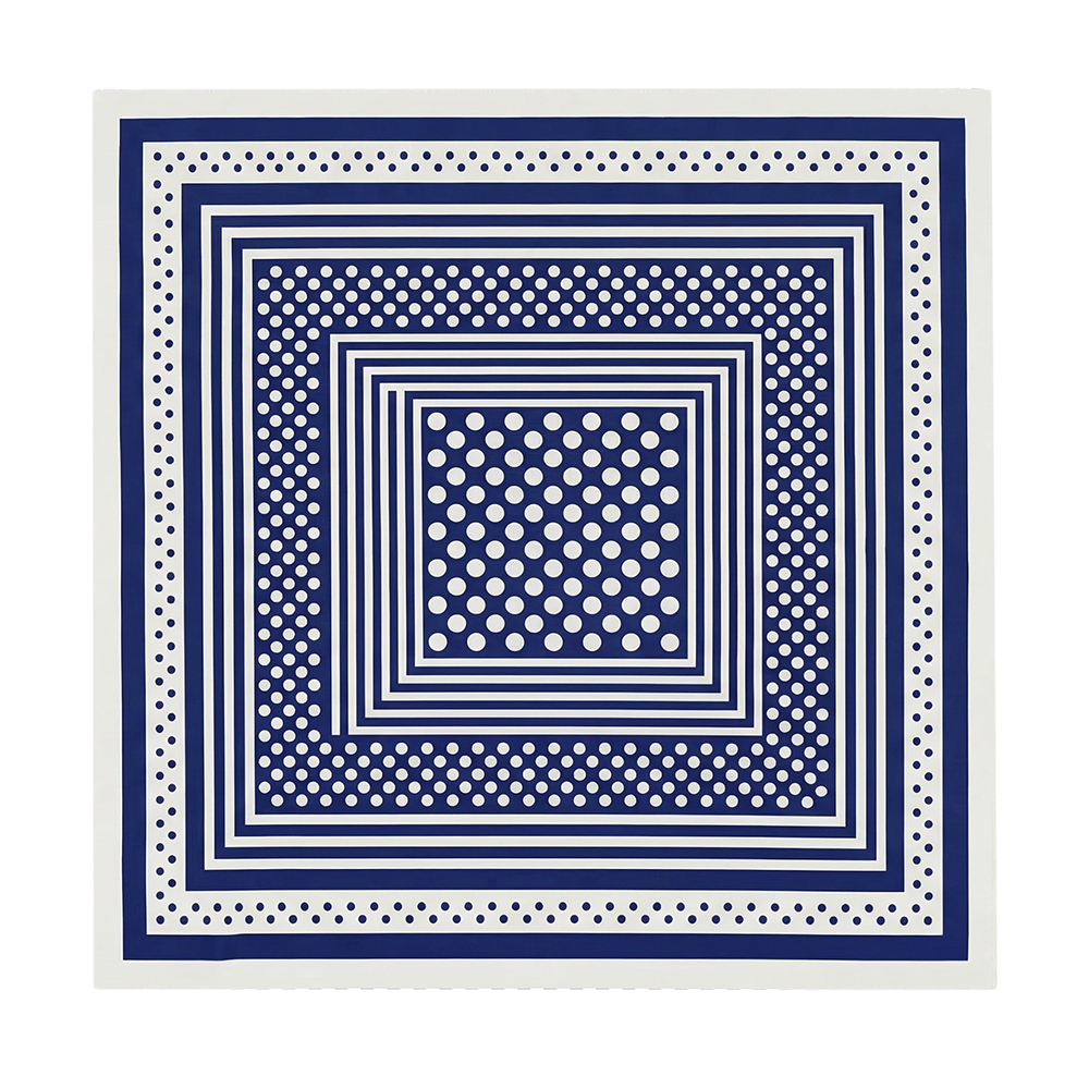 68*68cm Blue stripe dot pattern scarf
