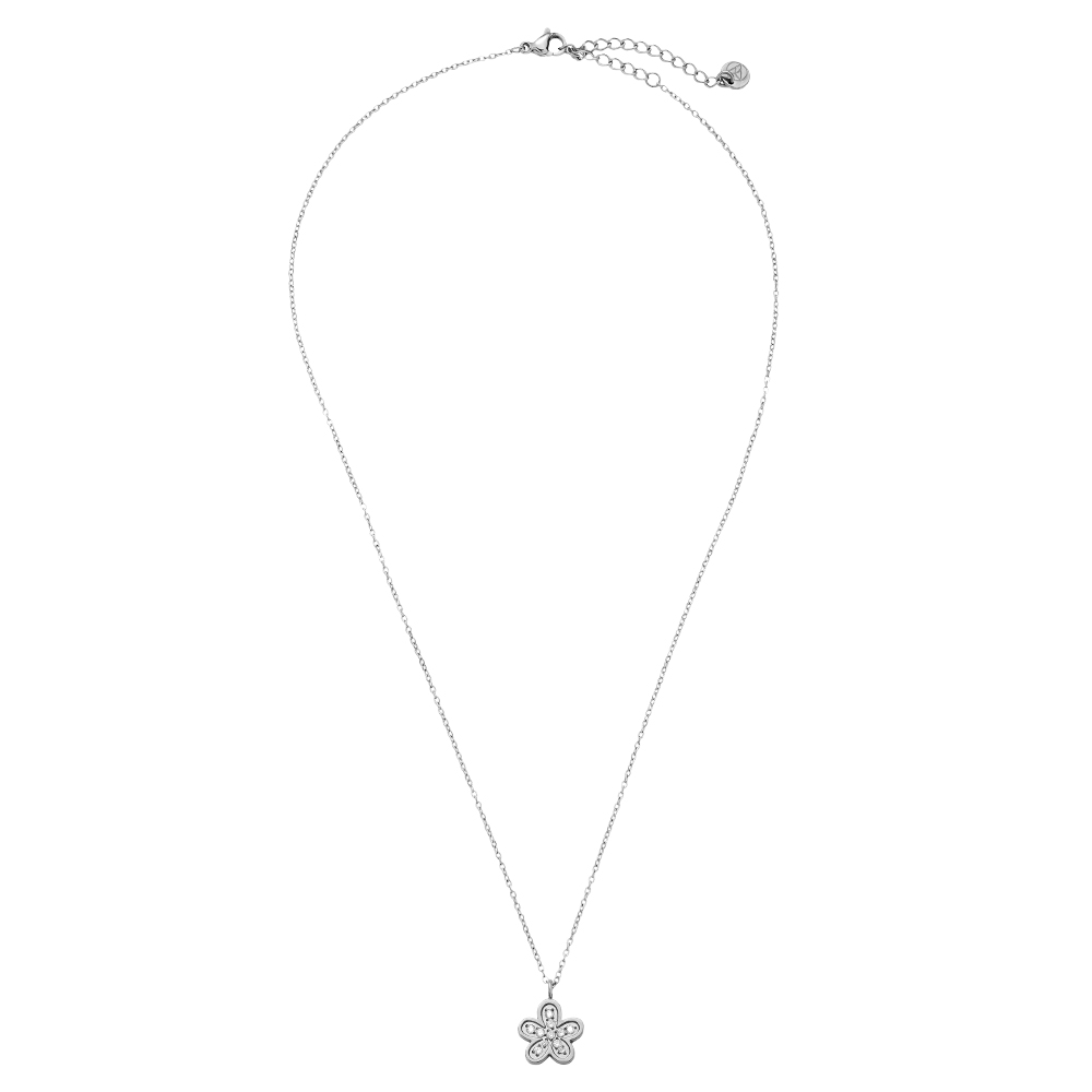 40cm Sweet Diamond Flower stainless steel necklace  