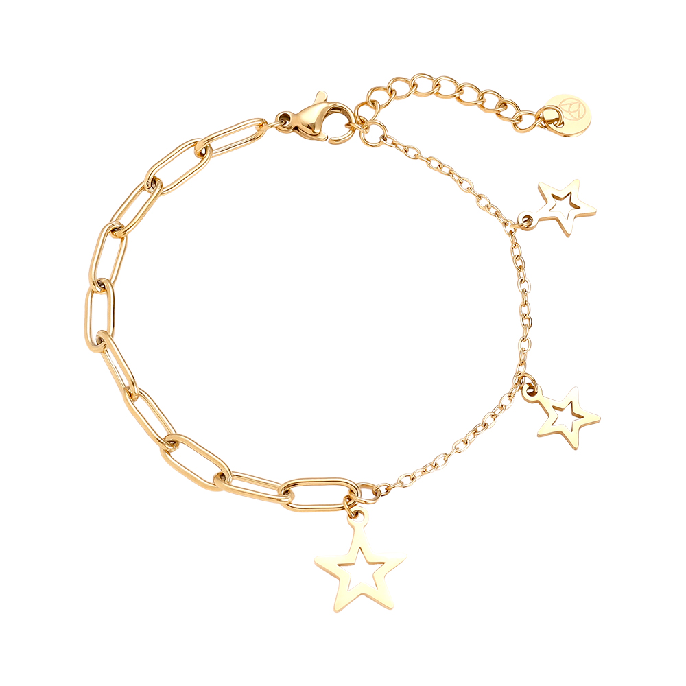Stainless steel bracelet 16cm Hollow Stars