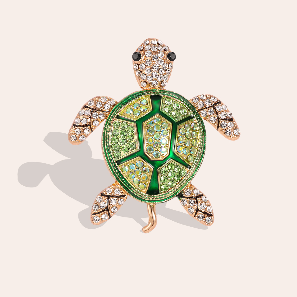 65mm turtle green brooch  