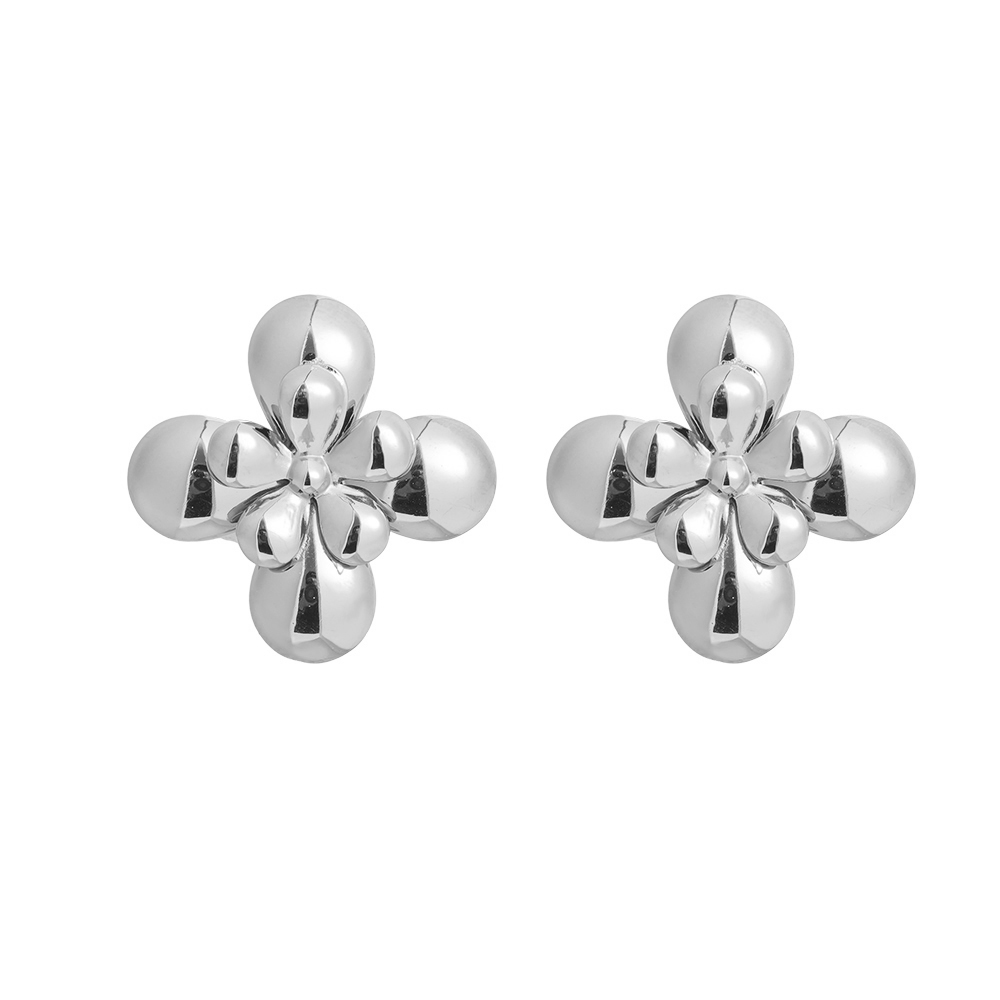 2.3cm Beautiful flower stainless steel earrings     