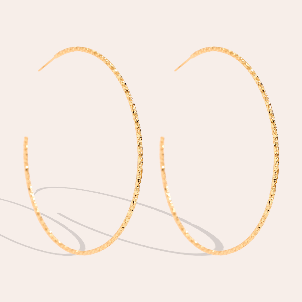 60mm Twisted Stainless Steel Earrings 