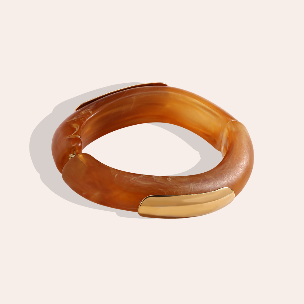 Stainless steel bangle Adjustable resin 