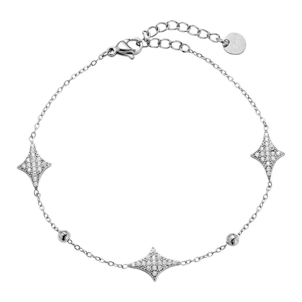 Stainless steel bracelet 16cm Nice Diamond Shape