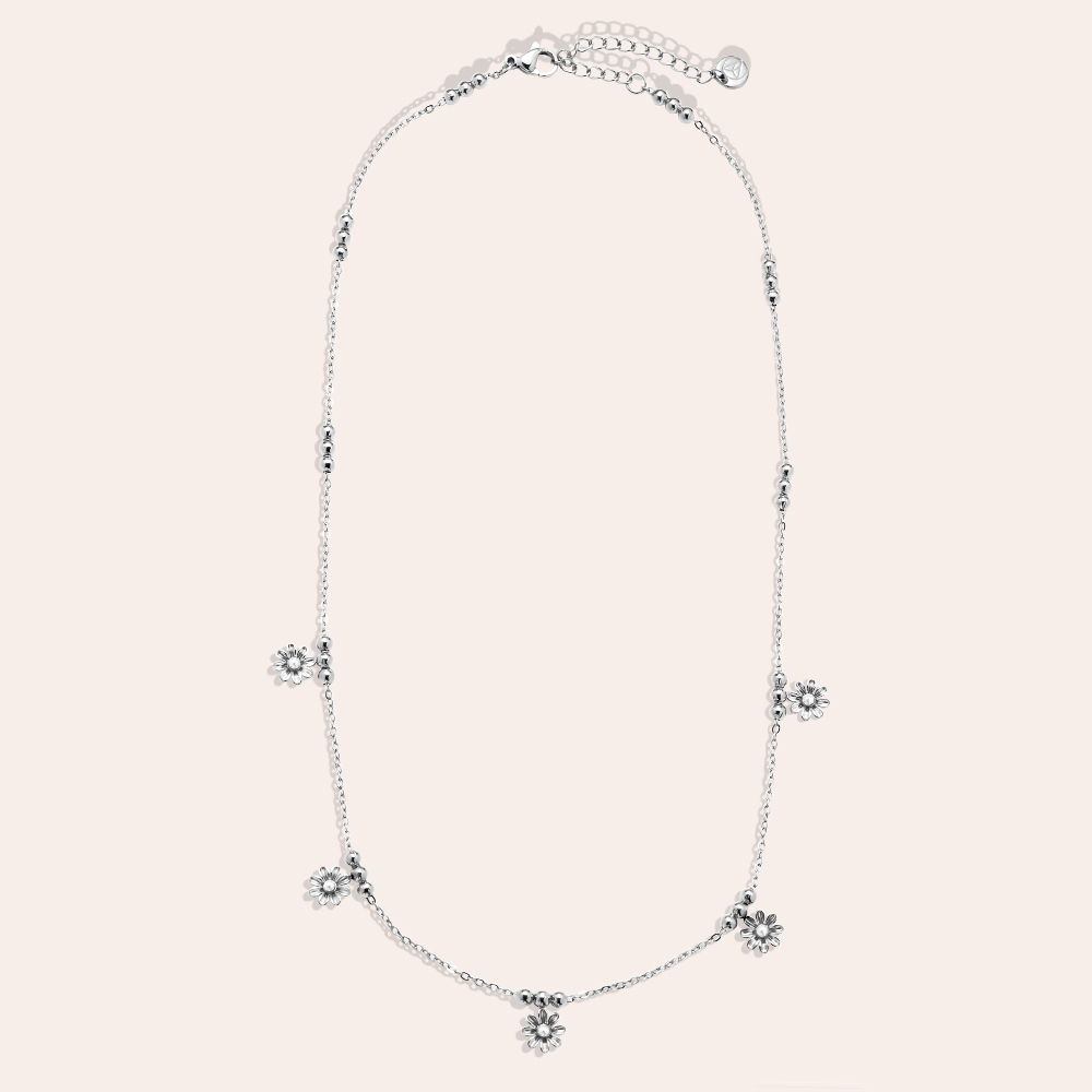 40cm Flower Pearl stainless steel necklace