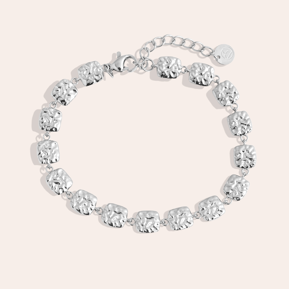 17cm irregular squares stainless steel bracelet     