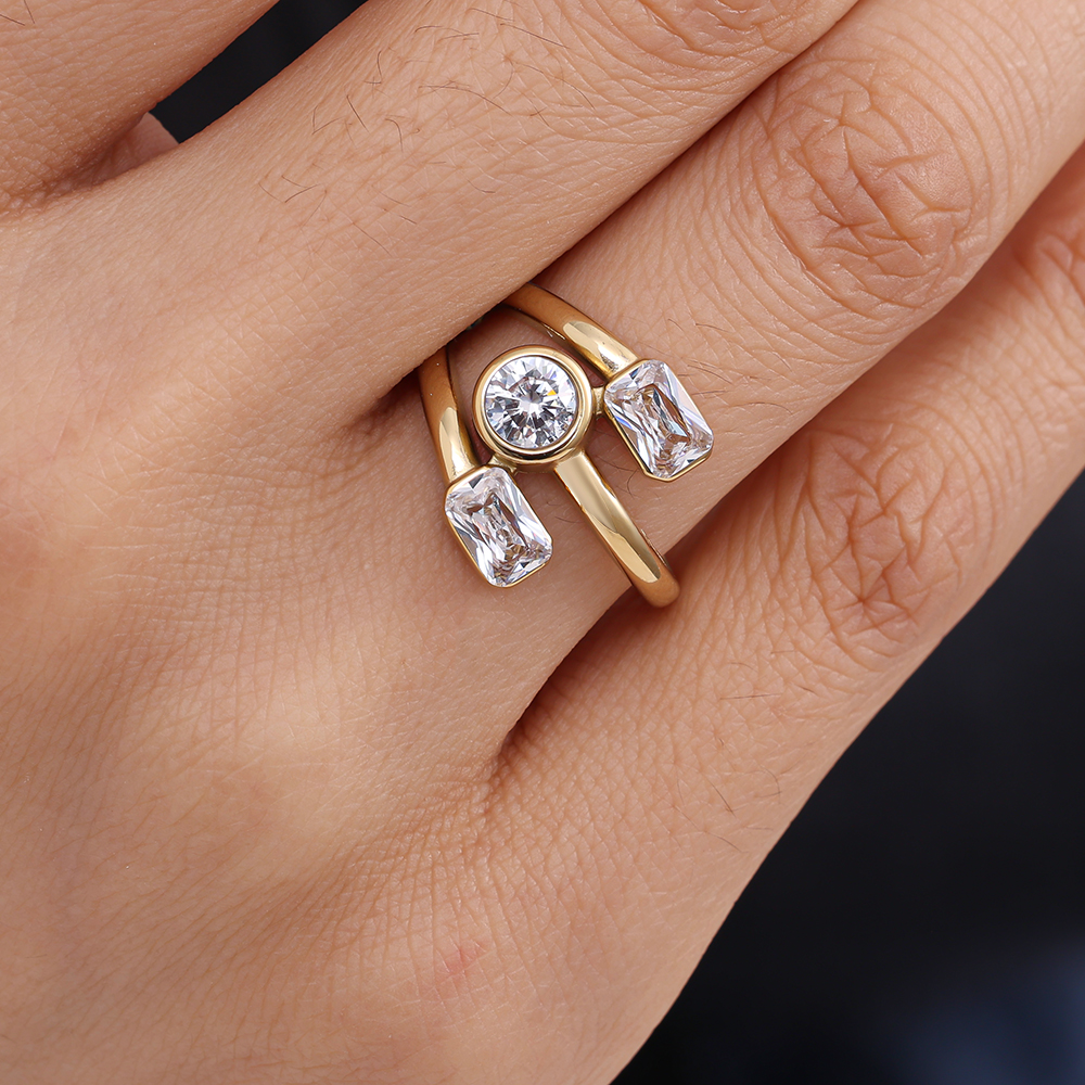 Some Diamonds stainless steel ring   