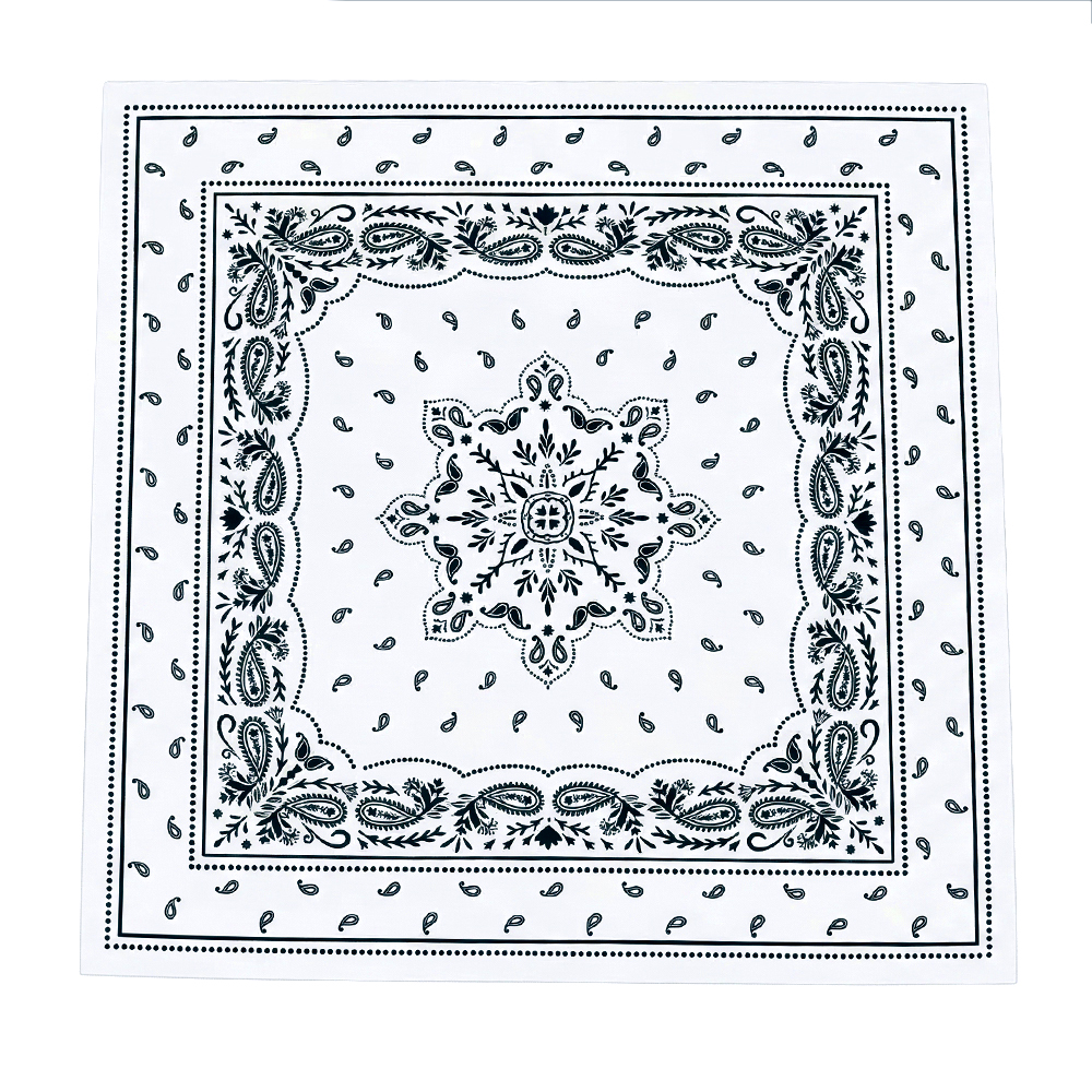 68*68cm Blue and white paisley pattern scarf