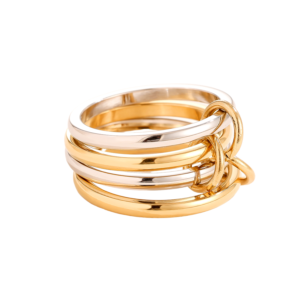 Simple Four Layer Ring Set Stainless Steel Ring    