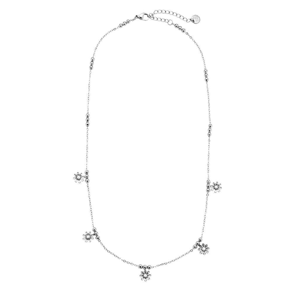 40cm Flower Pearl stainless steel necklace