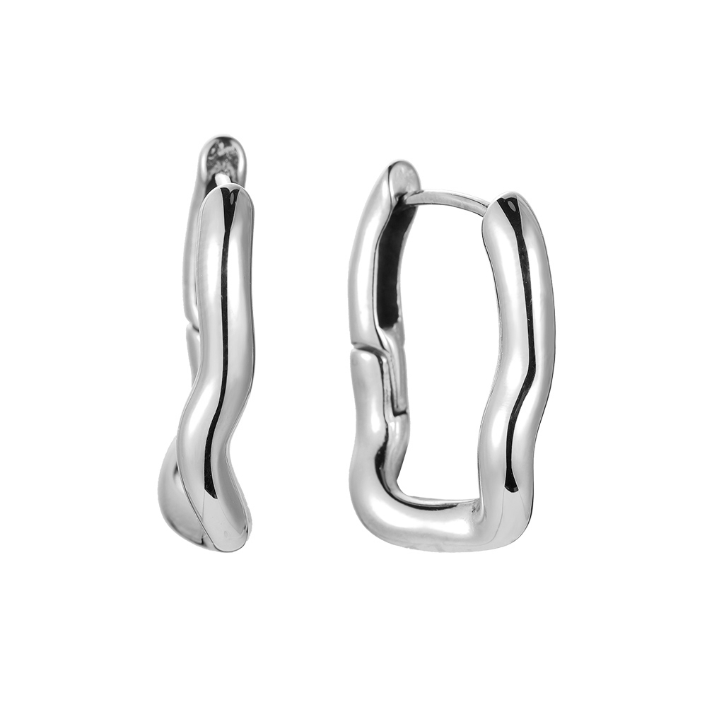 Stainless steel earrings Molten Chain Link