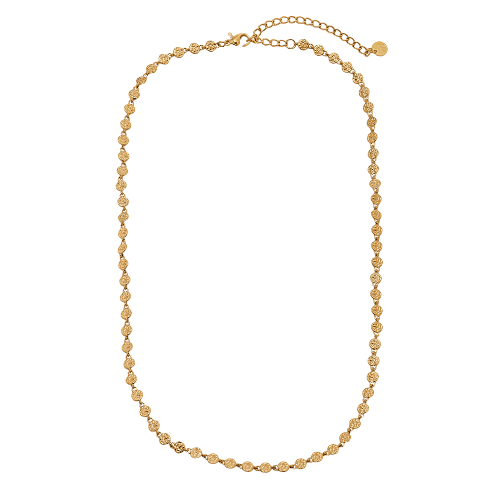 43cm irregular small disc stainless steel necklace    