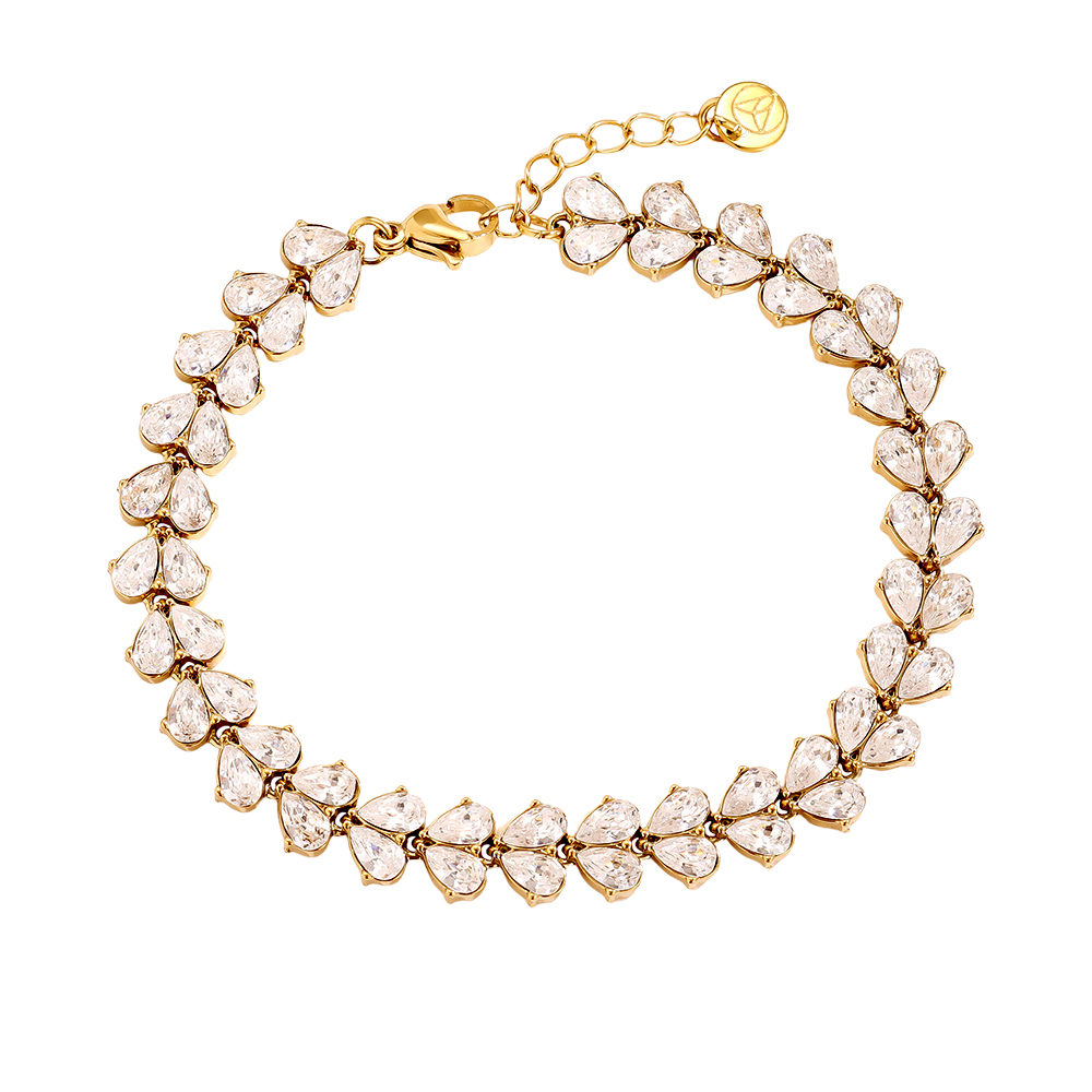 17cm Diamond Heart Pieces stainless steel bracelet     