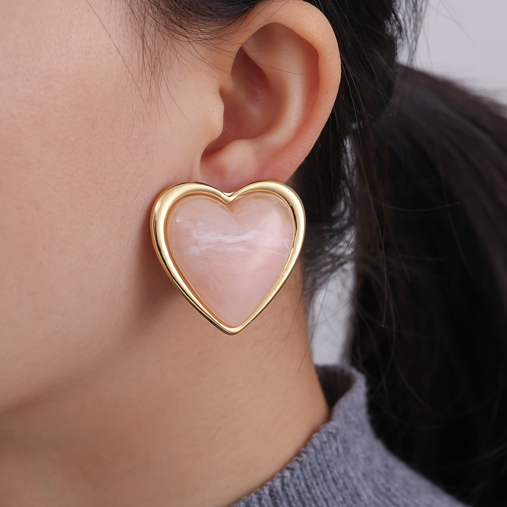 35mm Big Size Heart stainless steel earrings        