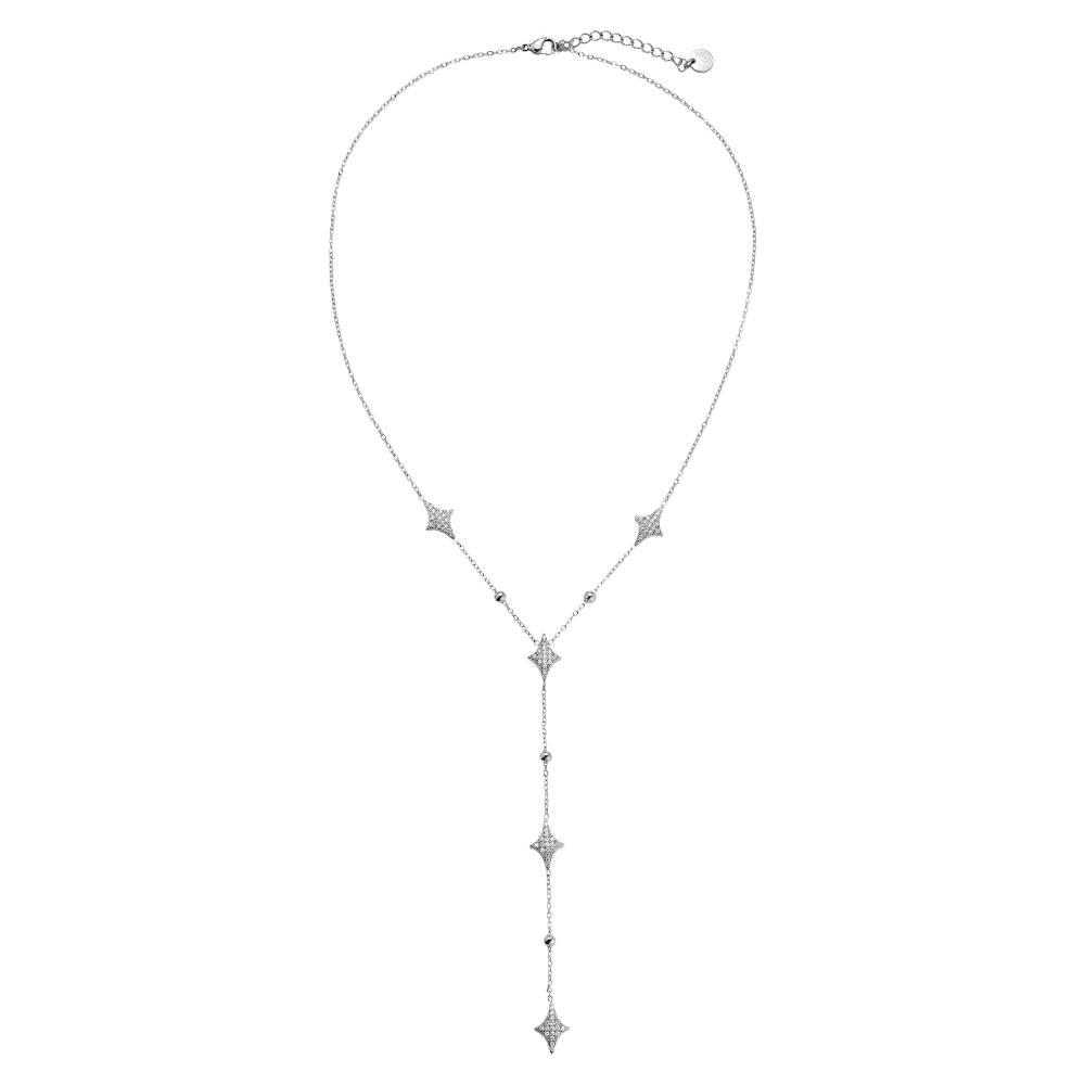 Stainless steel necklace 38cm Nice Diamond Shape
