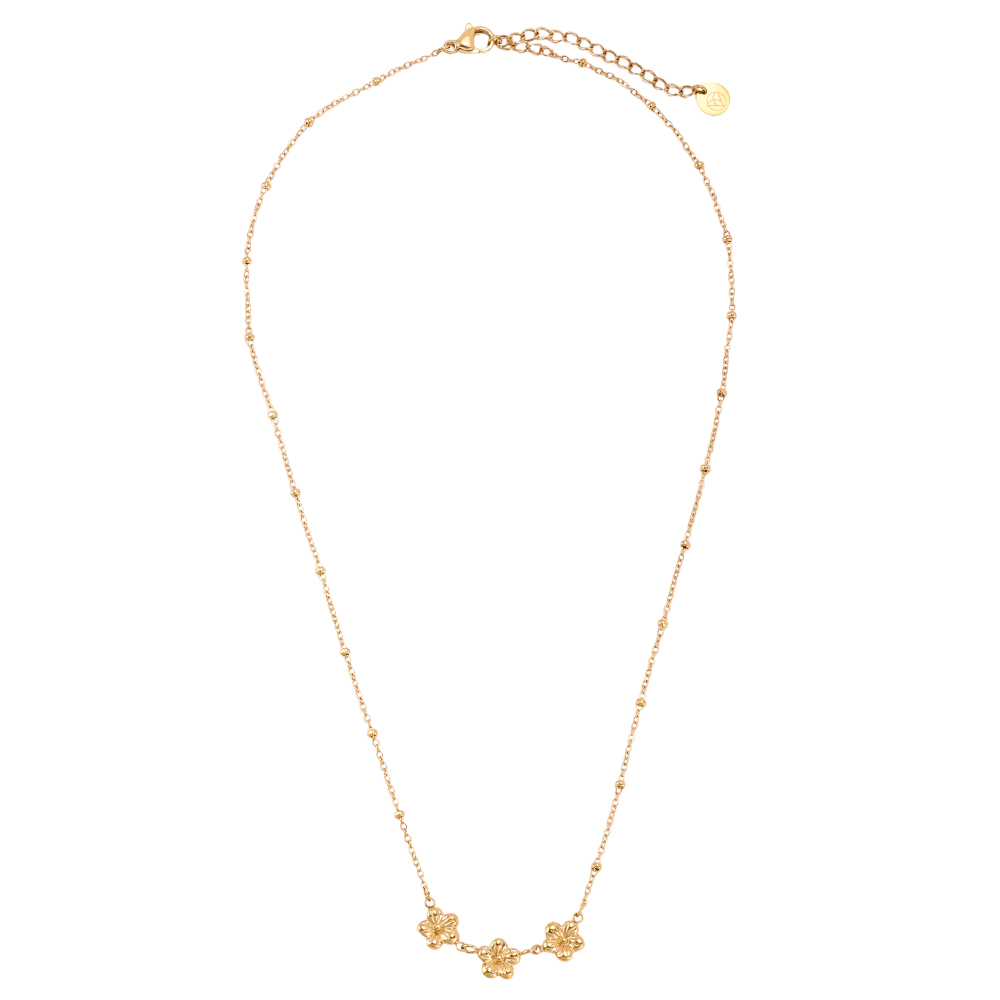 42cm mini stainless steel flower necklace