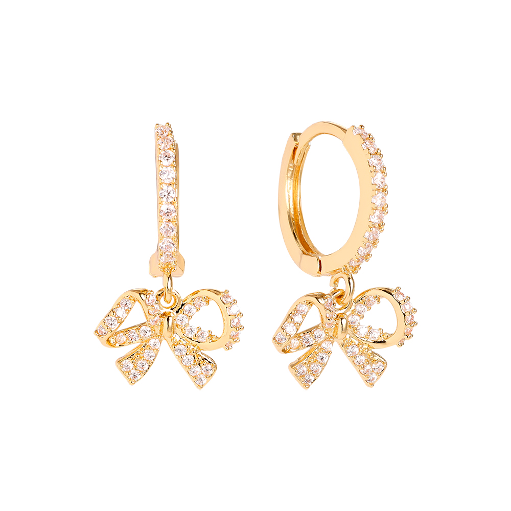 4.5cm Shining Diamond Gold-plated Earrings    