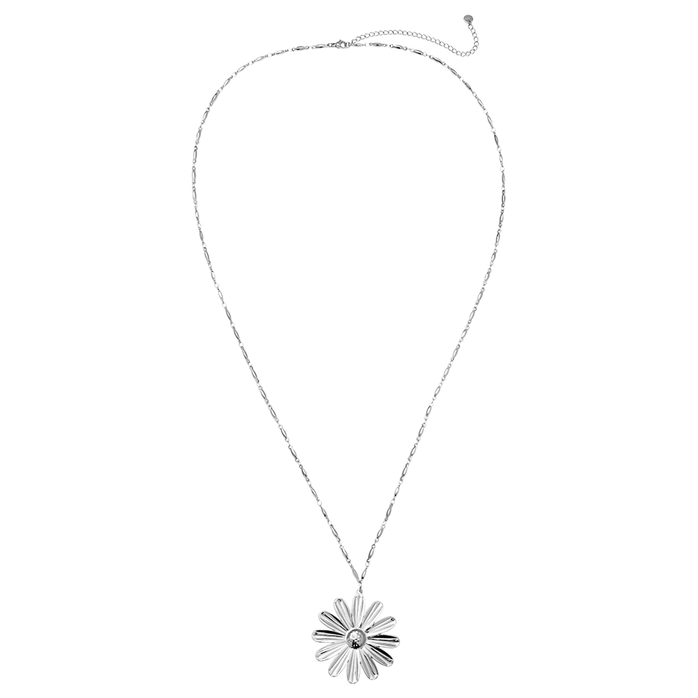 80cm daisy stainless steel necklace      