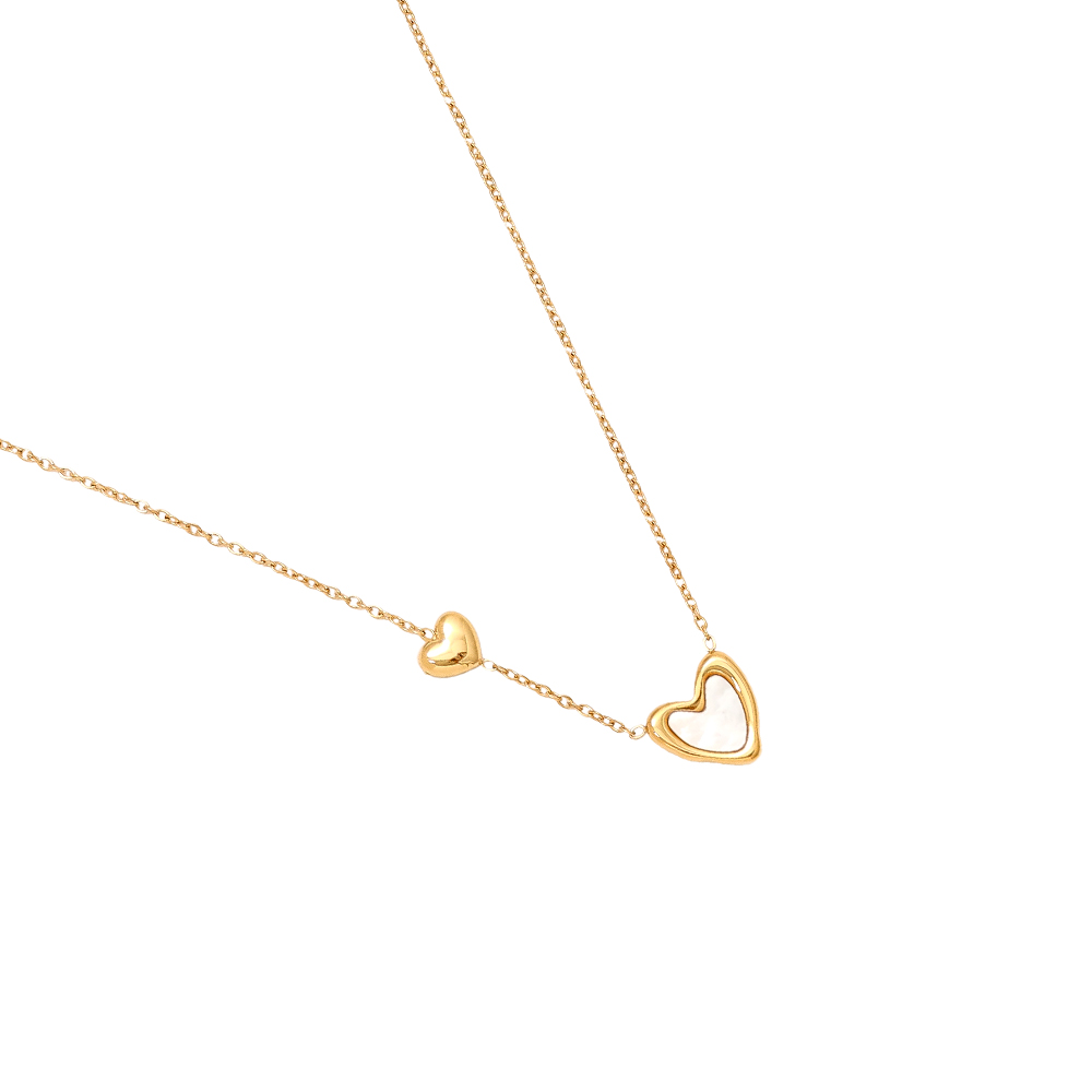 40cm Shell Heart stainless steel necklace      