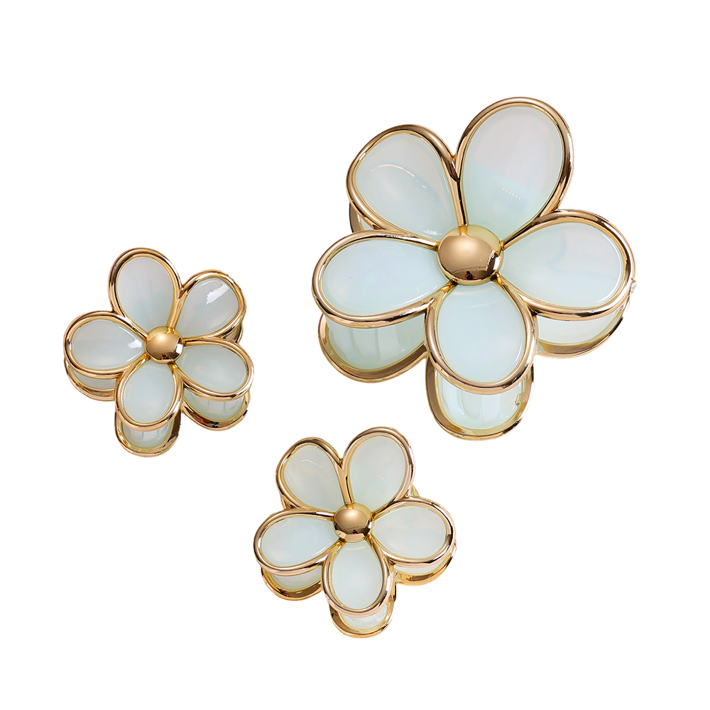 8+4cm 3pcs Blue Flowers Hair Clip Set Copy