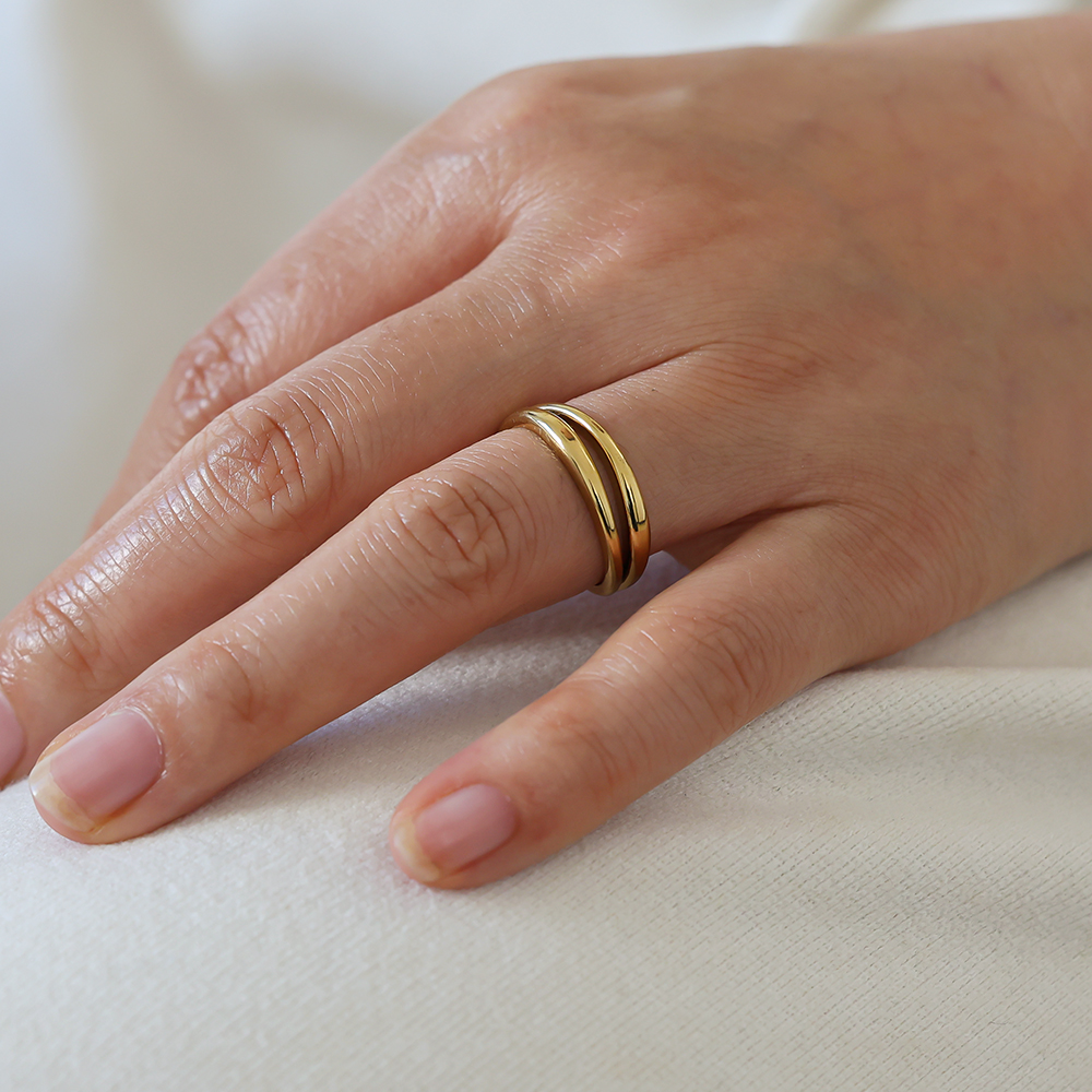 Adjustable double stainless steel ring 