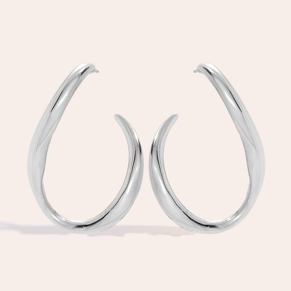 40*30mm Egg Hoop stainless steel earrings    