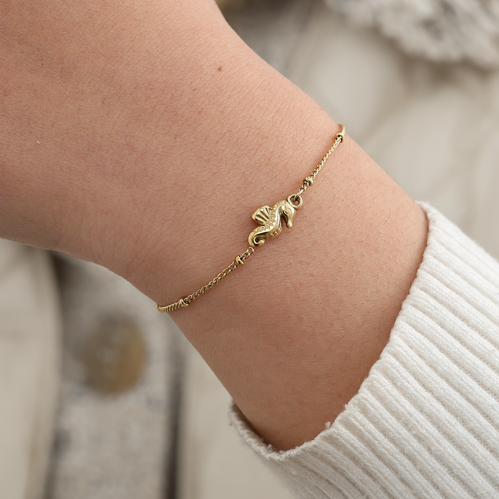 17cm Nice Sea Horse stainless steel bracelet   