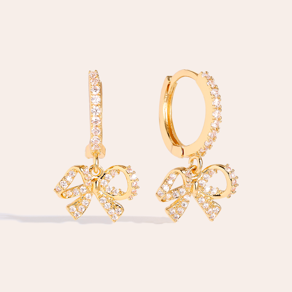 4.5cm Shining Diamond Gold-plated Earrings    
