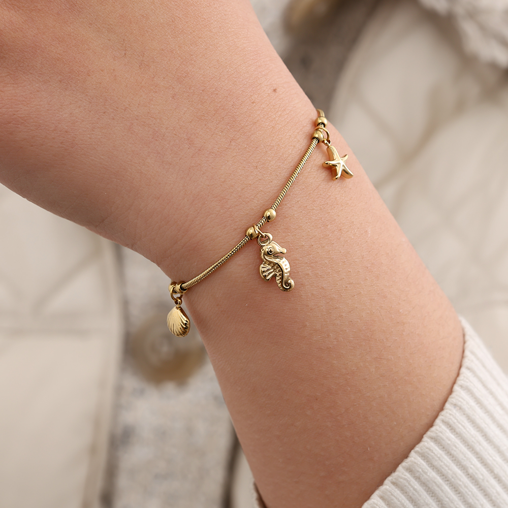17cm Seehorse Star stainless steel bracelet 