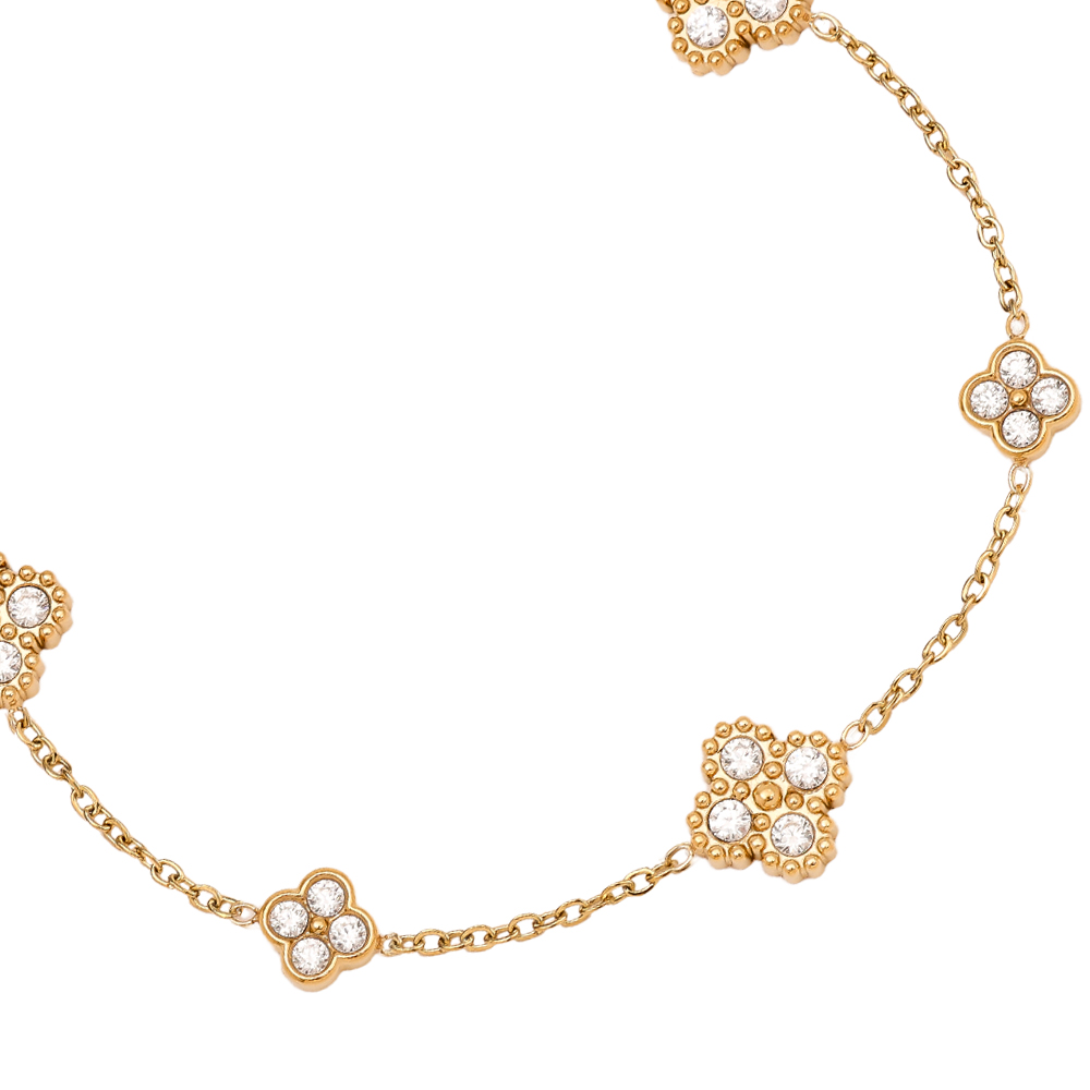 15cm Nice Lucky Flower stainless steel bracelet     