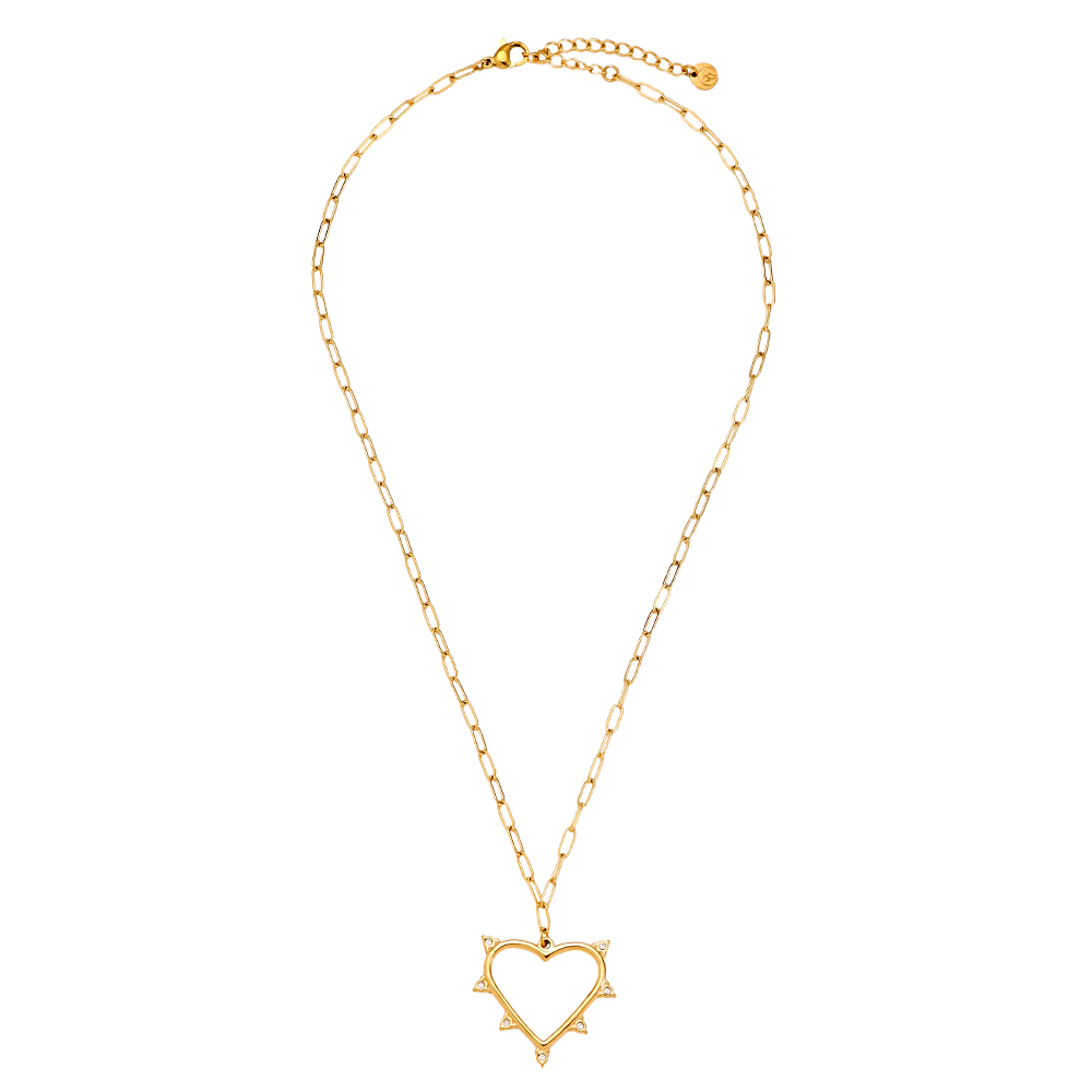 Stainless steel necklace 41cm Mini Diamond Around Heart