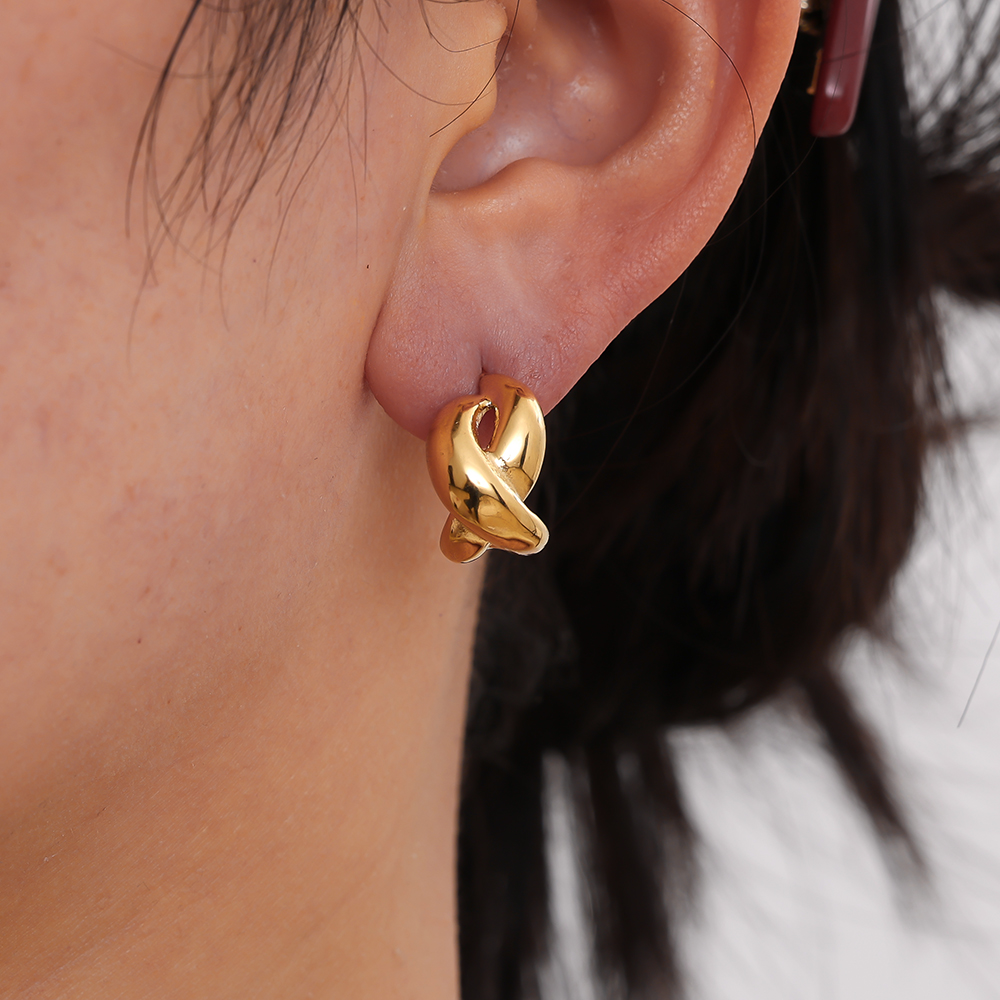 23mm knot stainless steel earrings