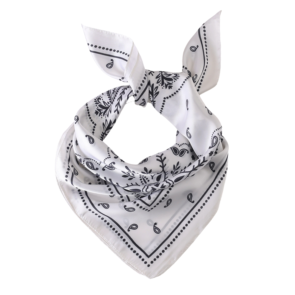 68*68cm Blue and white paisley pattern scarf