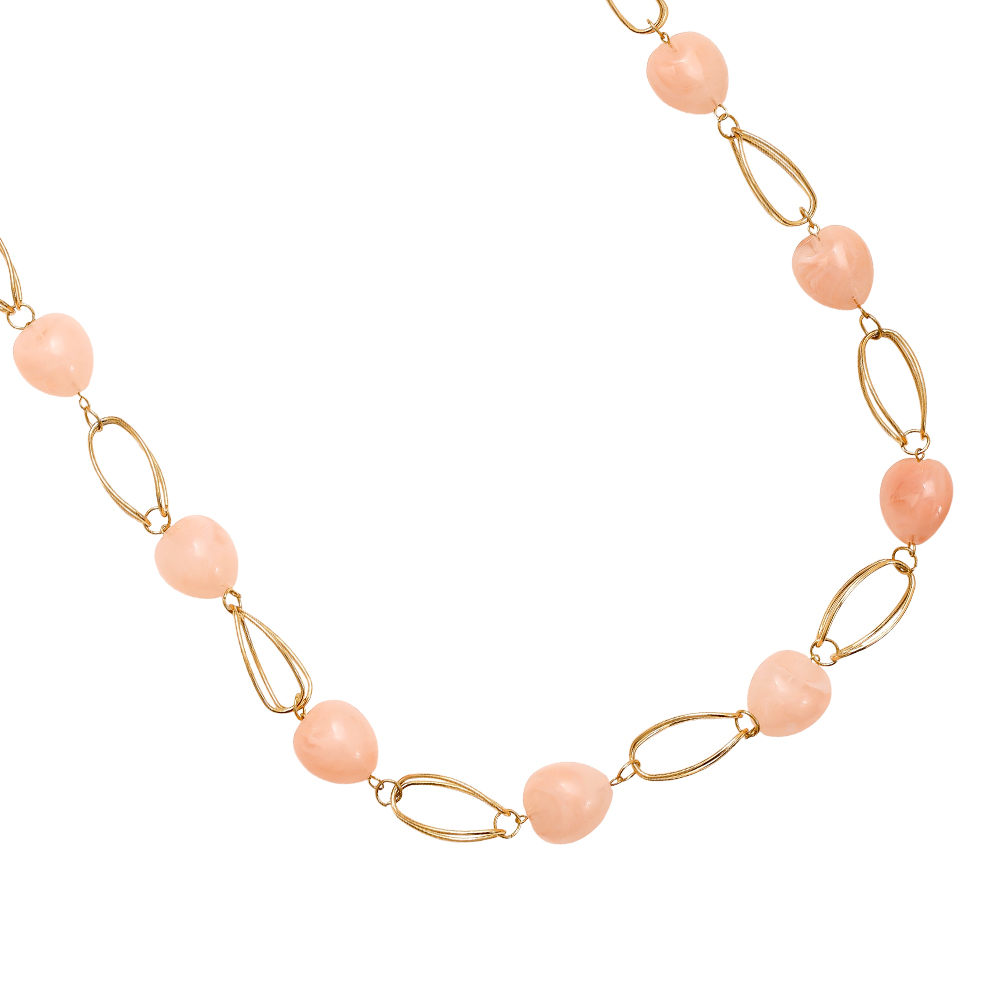 92cm Resin Balls And Cycles Stainless Steel Necklaces 