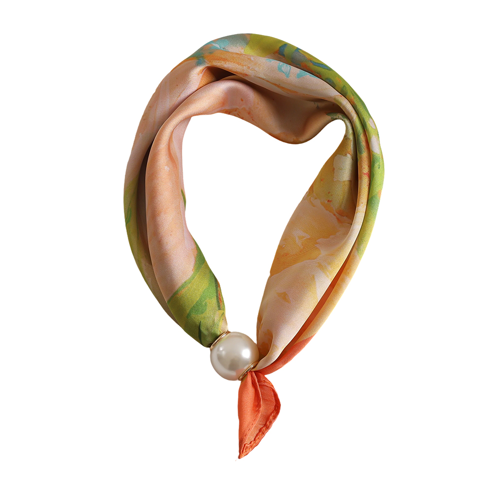 43cm watercolour floral pattern beaded scarf