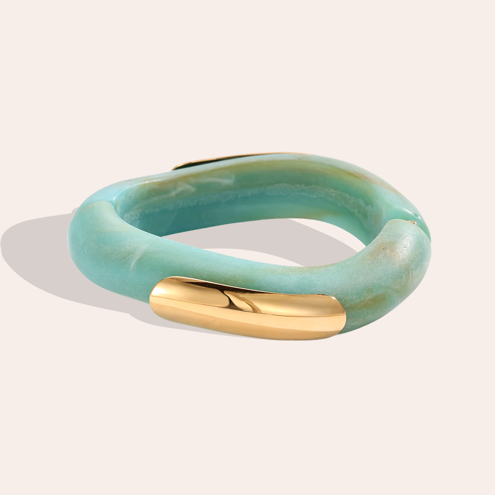Stainless steel bangle Adjustable resin 