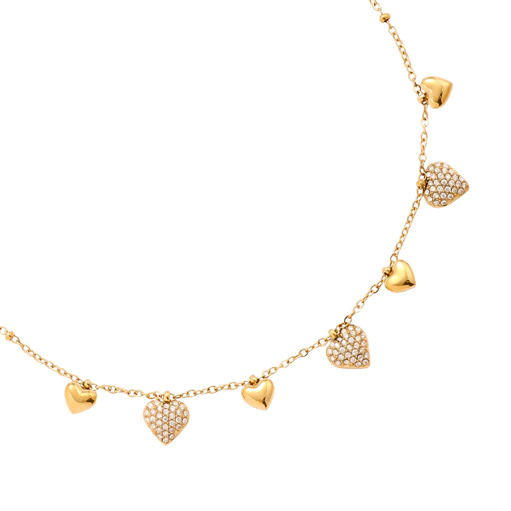 40cm Many Sweet Hearts stainless steel necklace     