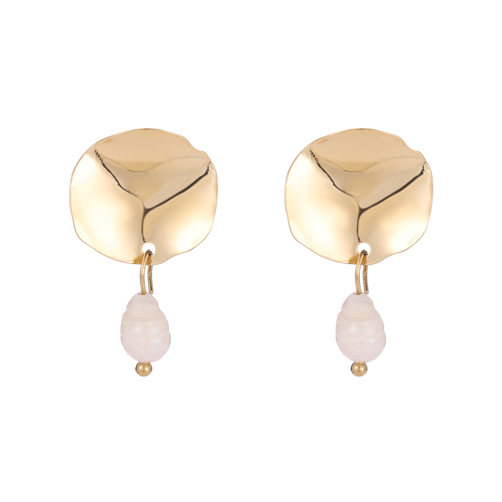 Mirror Pearl Dew stainless steel stud earrings