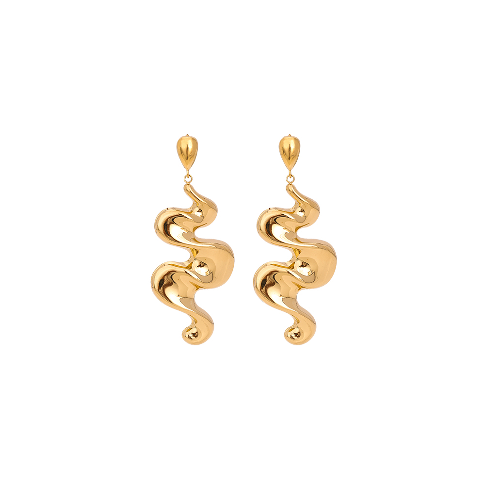 Stainless steel earrings Doodle Curve Long