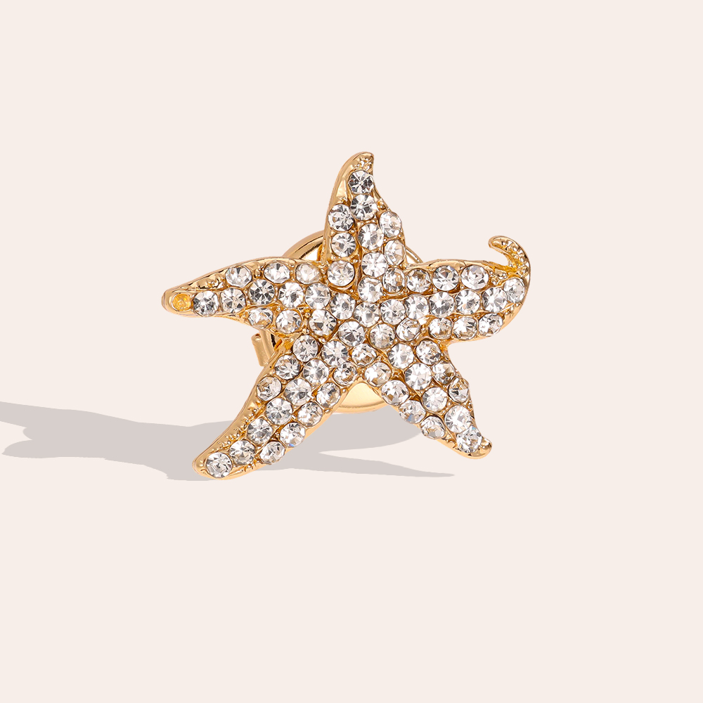 30mm pearl starfish decorative button brooch