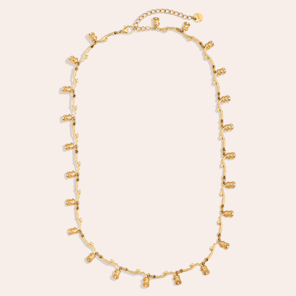 40cm Nice Rose Chain stainless steel necklace      