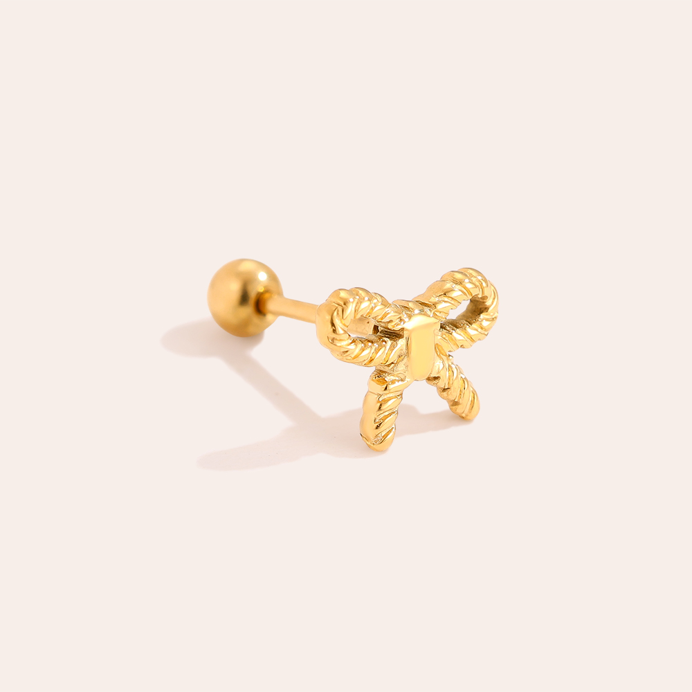 6mm Twist Bowtie stainless steel piercing       
