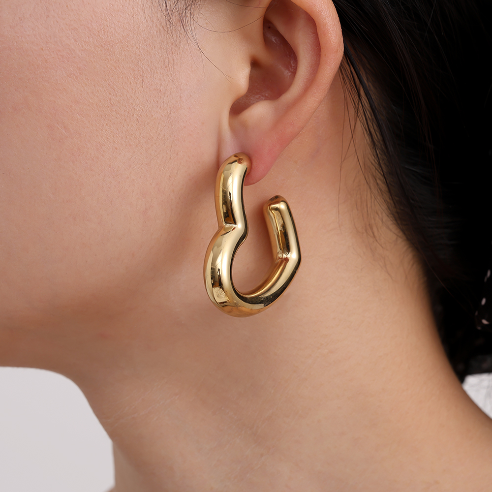 4cm Great Heart Hoop stainless steel earrings        