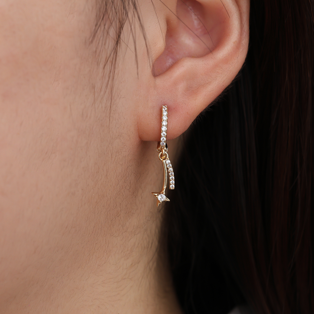 Gold-plated Diamond Meteor 2.0 earrings